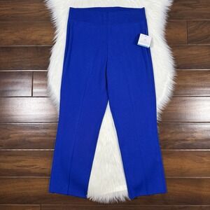Ming Wang Women's Size XS Blue Knit Classic Cut Ankle Pull On Pants